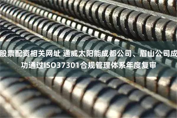 股票配资相关网址 通威太阳能成都公司、眉山公司成功通过ISO37301合规管理体系年度复审